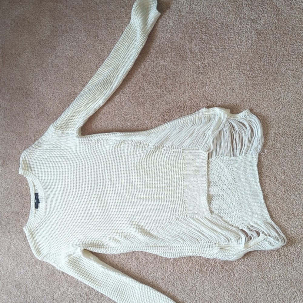 Cream destroyed sweater